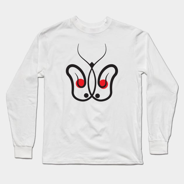 abstract Butterfly Long Sleeve T-Shirt by JNAA